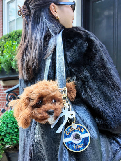 Hand-painted Caviar Bag Charm + Keychain