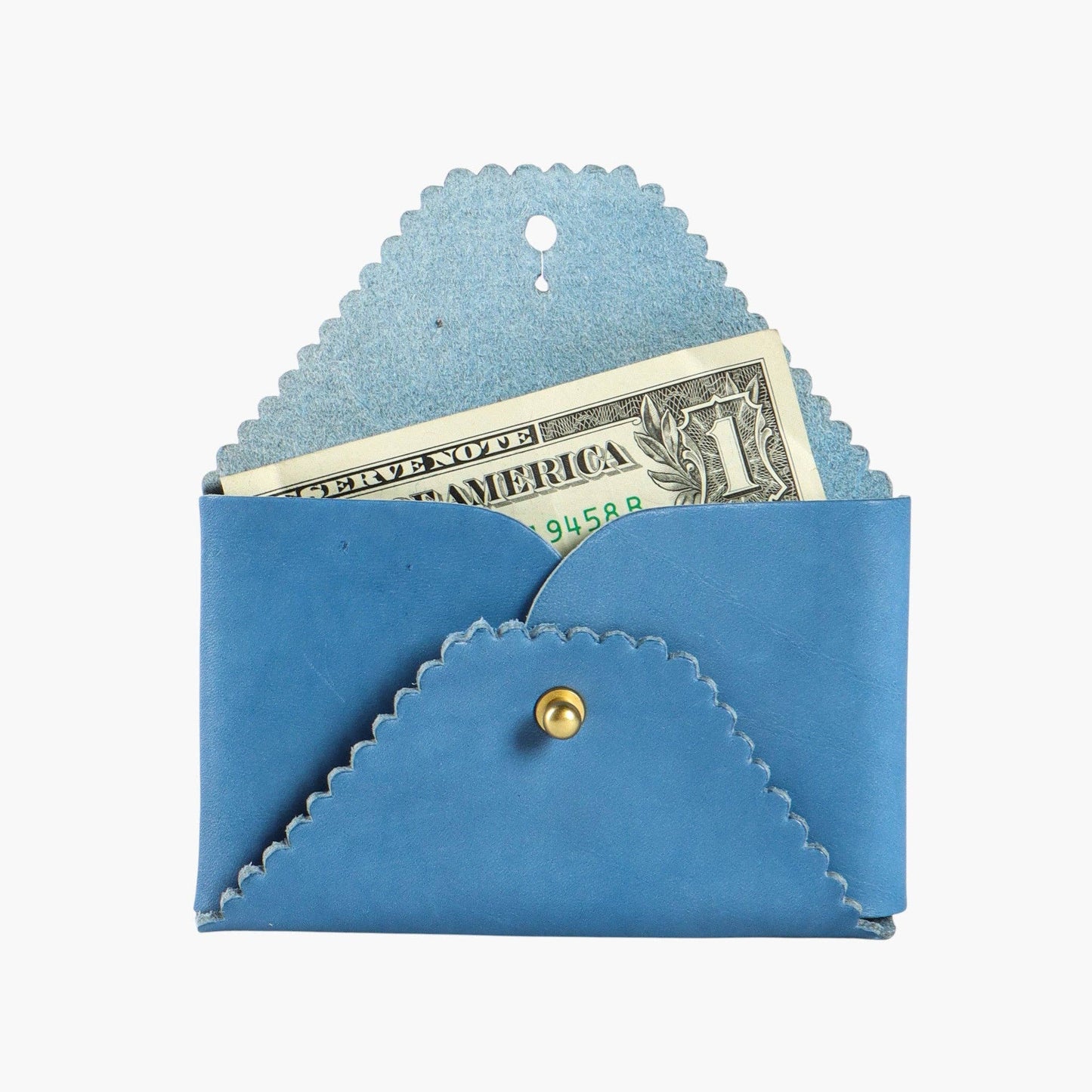 Scallop Wallet | Cerulean+Pine