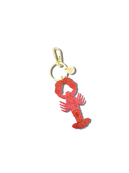 Hand-painted Lobster Bag Charm + Keychain | Eco-Friendly