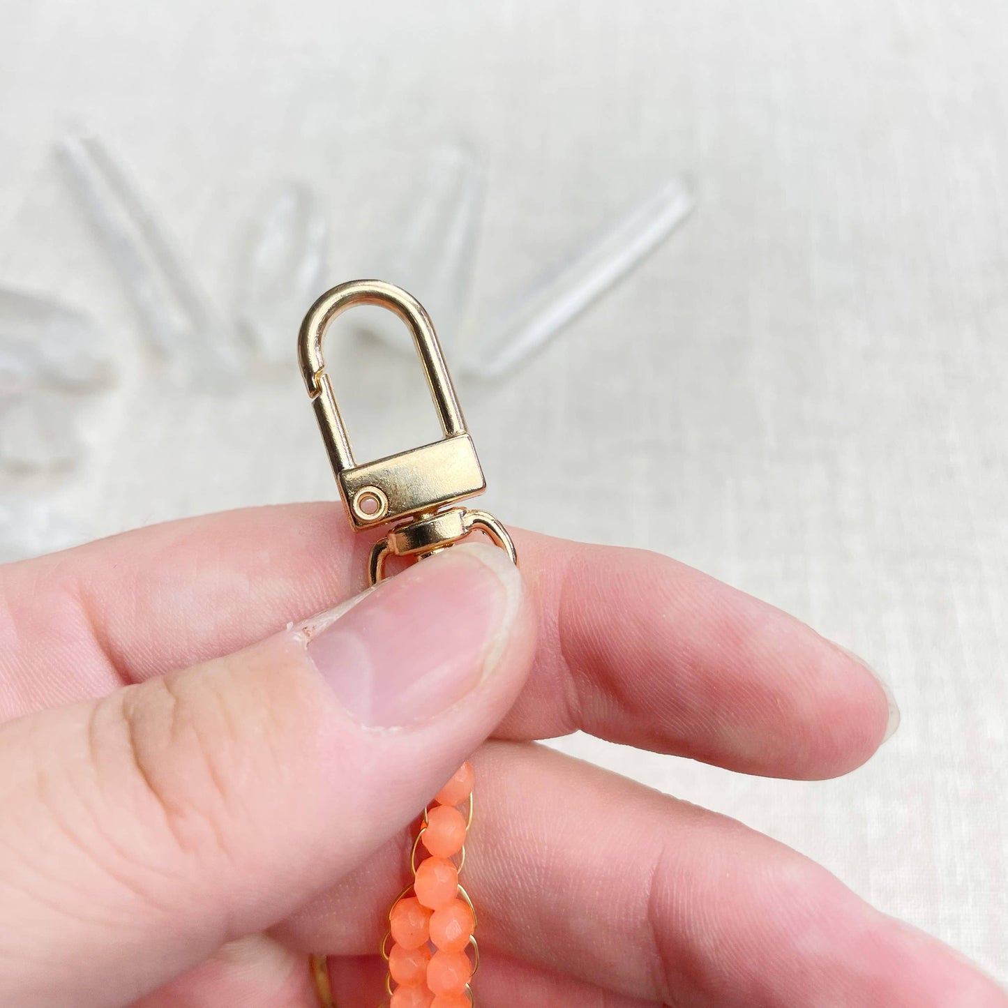 Gator// Mango Glass Beaded Alligator Charm Keychain
