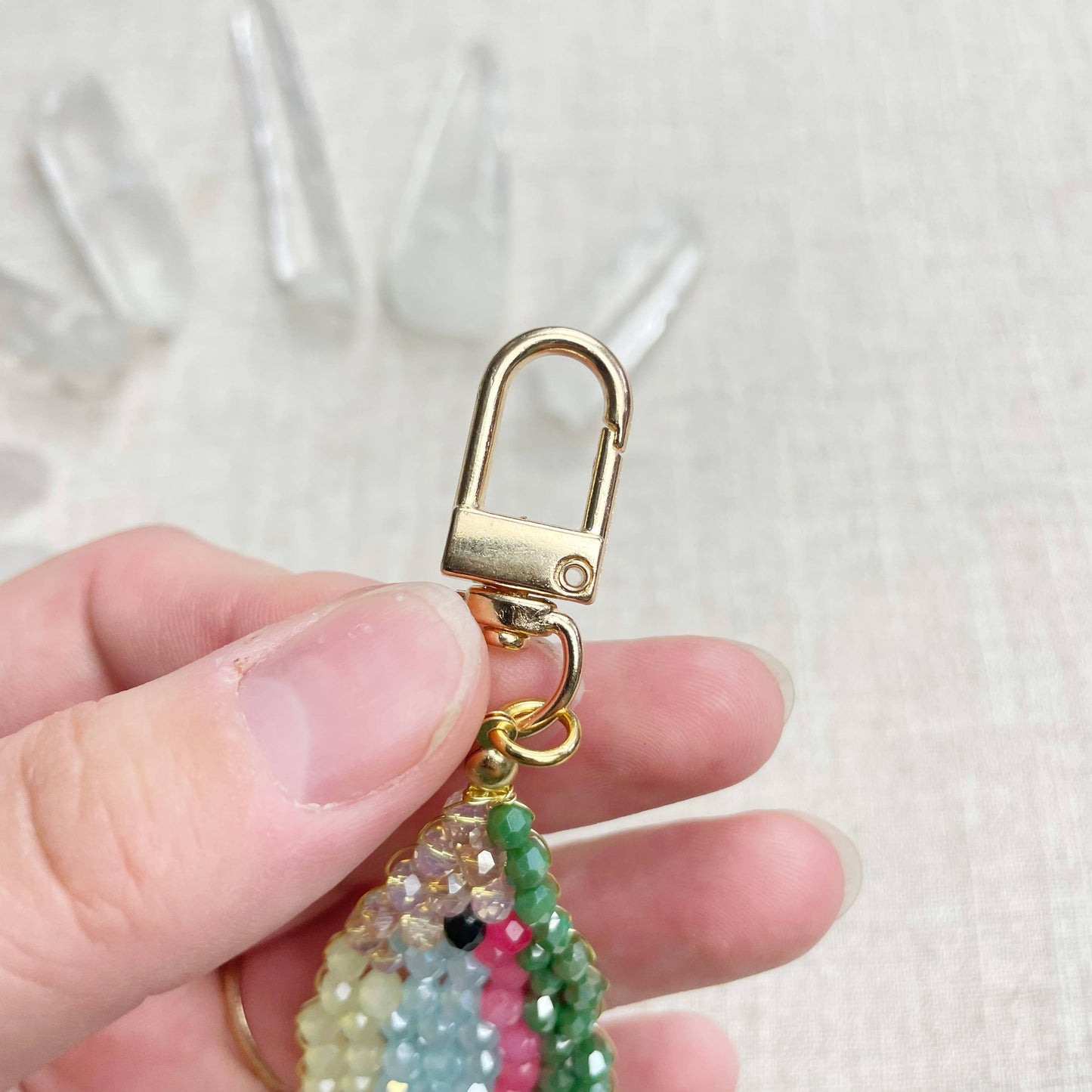 Splashie// Spring Glass Beaded Fish Charm Keychain