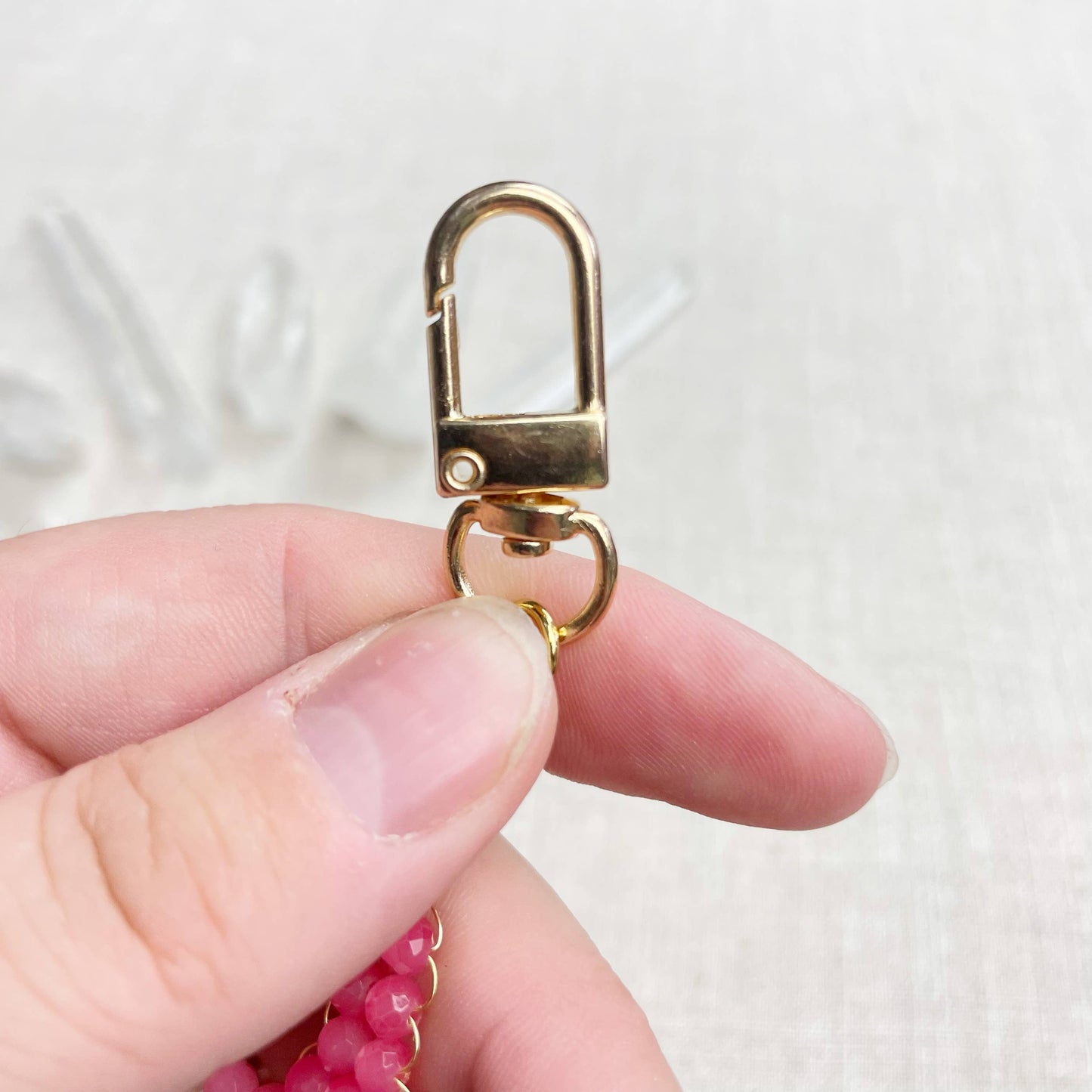 Gator// Candy Glass Beaded Alligator Charm Keychain