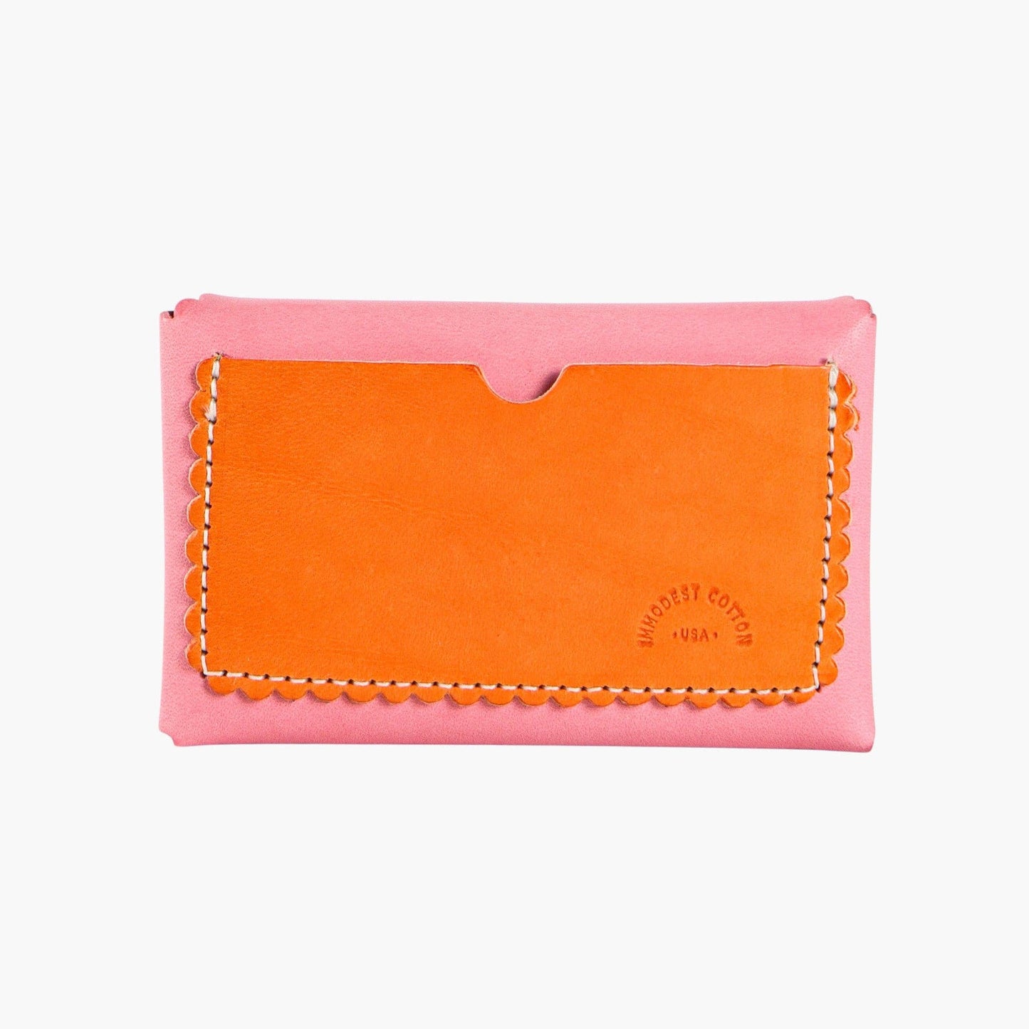Scallop Wallet | Carnation + Orange