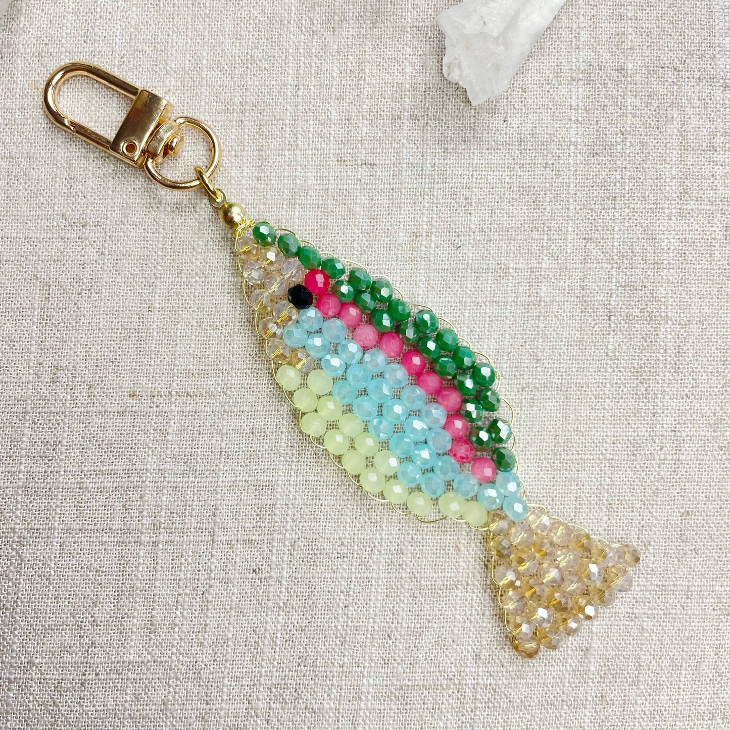 Splashie// Spring Glass Beaded Fish Charm Keychain