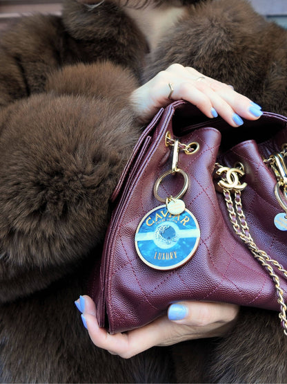 Hand-painted Caviar Bag Charm + Keychain