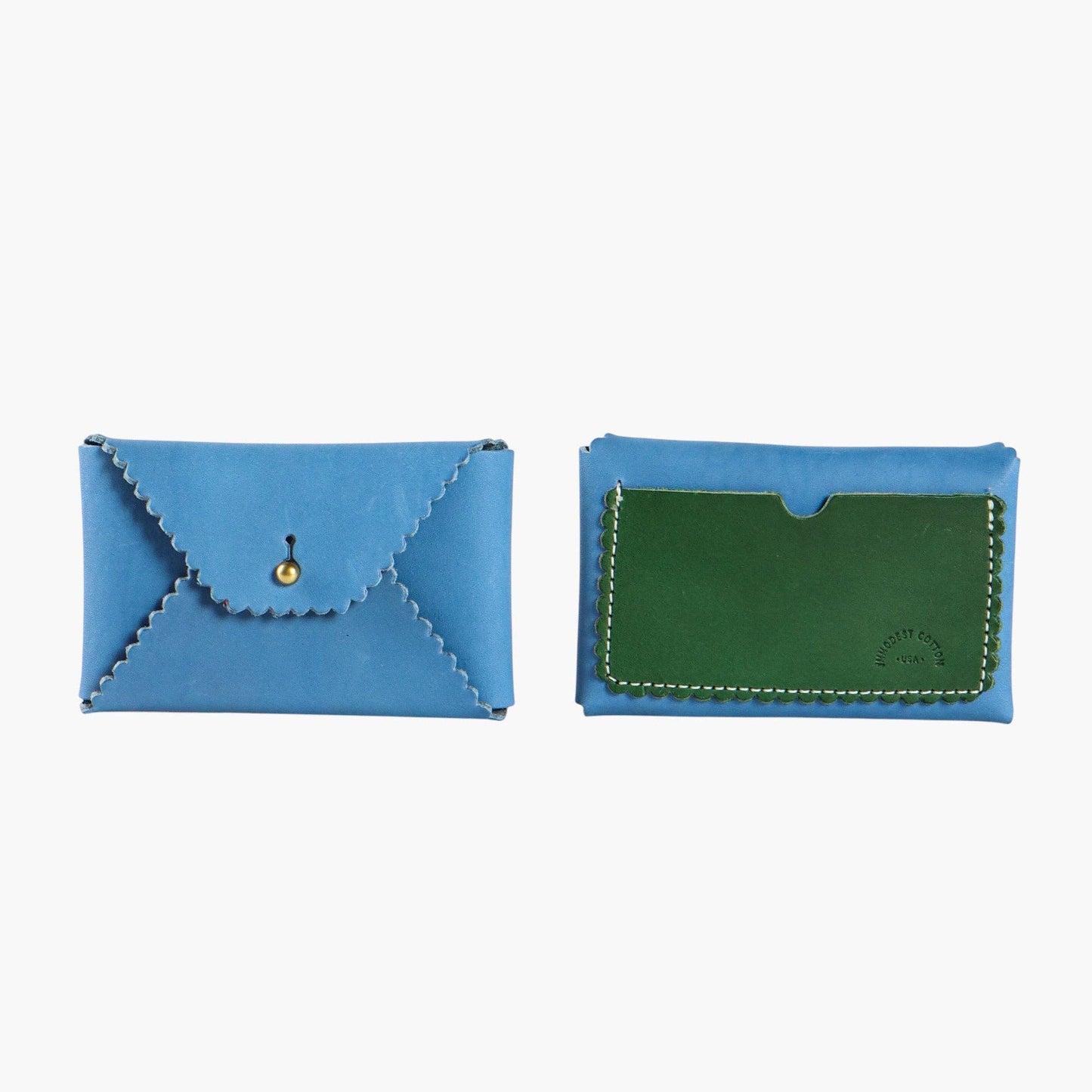 Scallop Wallet | Cerulean+Pine