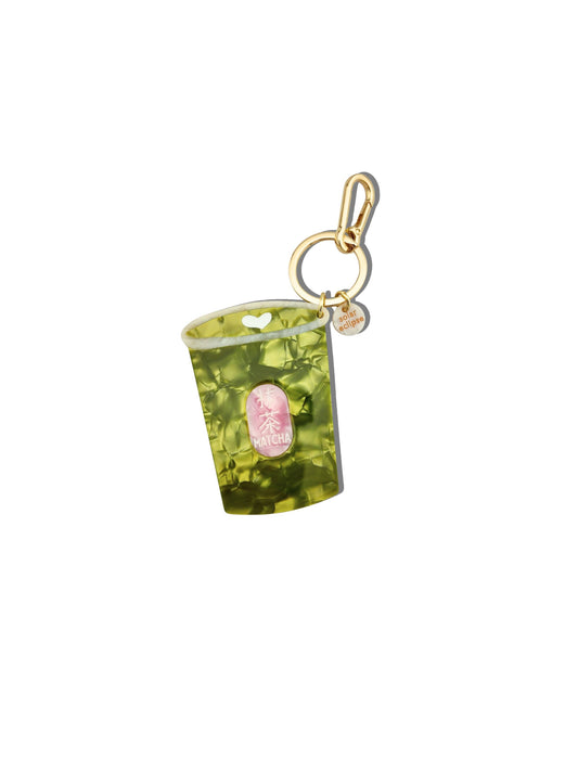 Hand-painted Matcha Bag Charm + Keychain