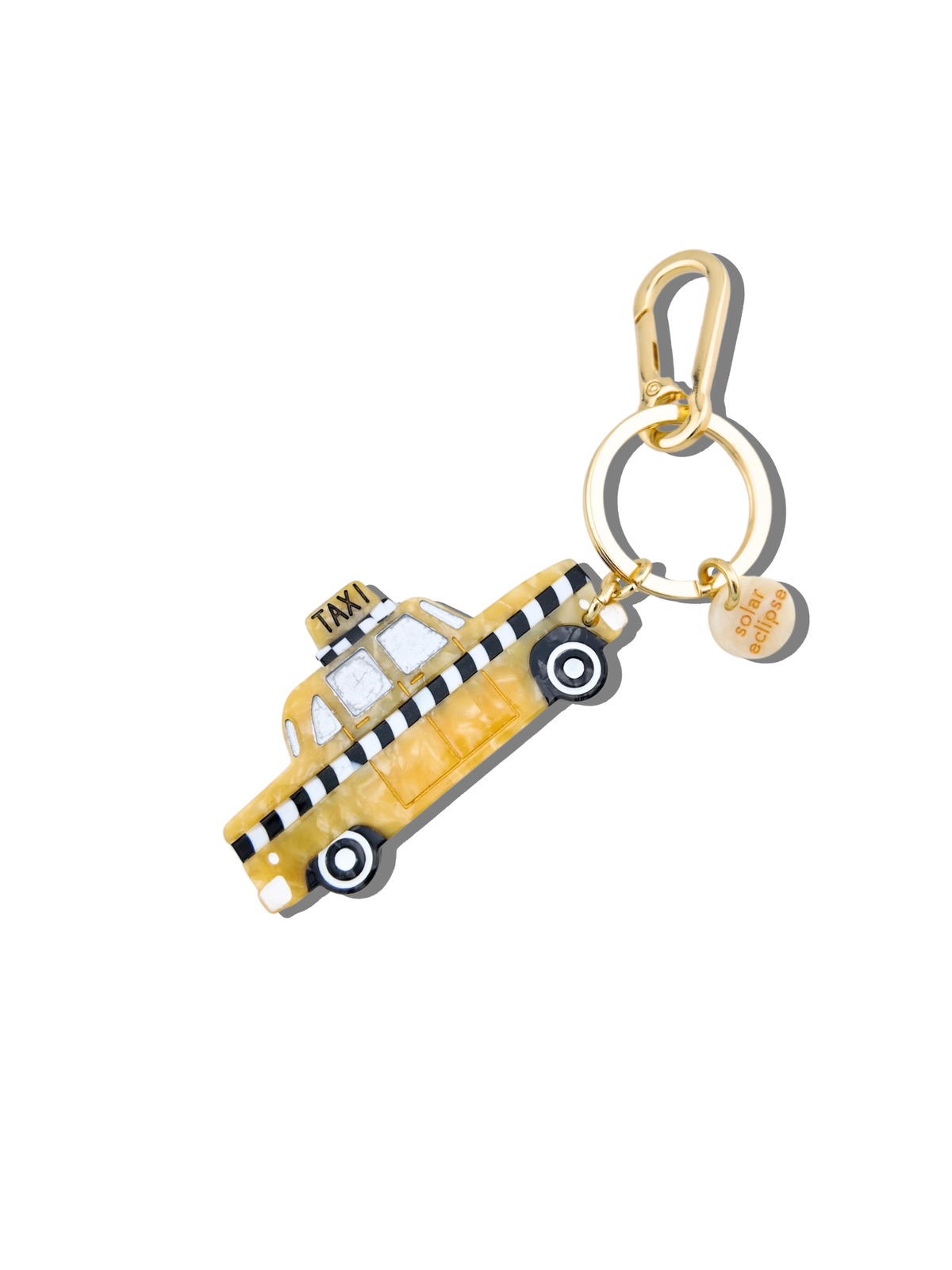 Hand-painted Taxicab Bag Charm & Keychain | Eco-Friendly