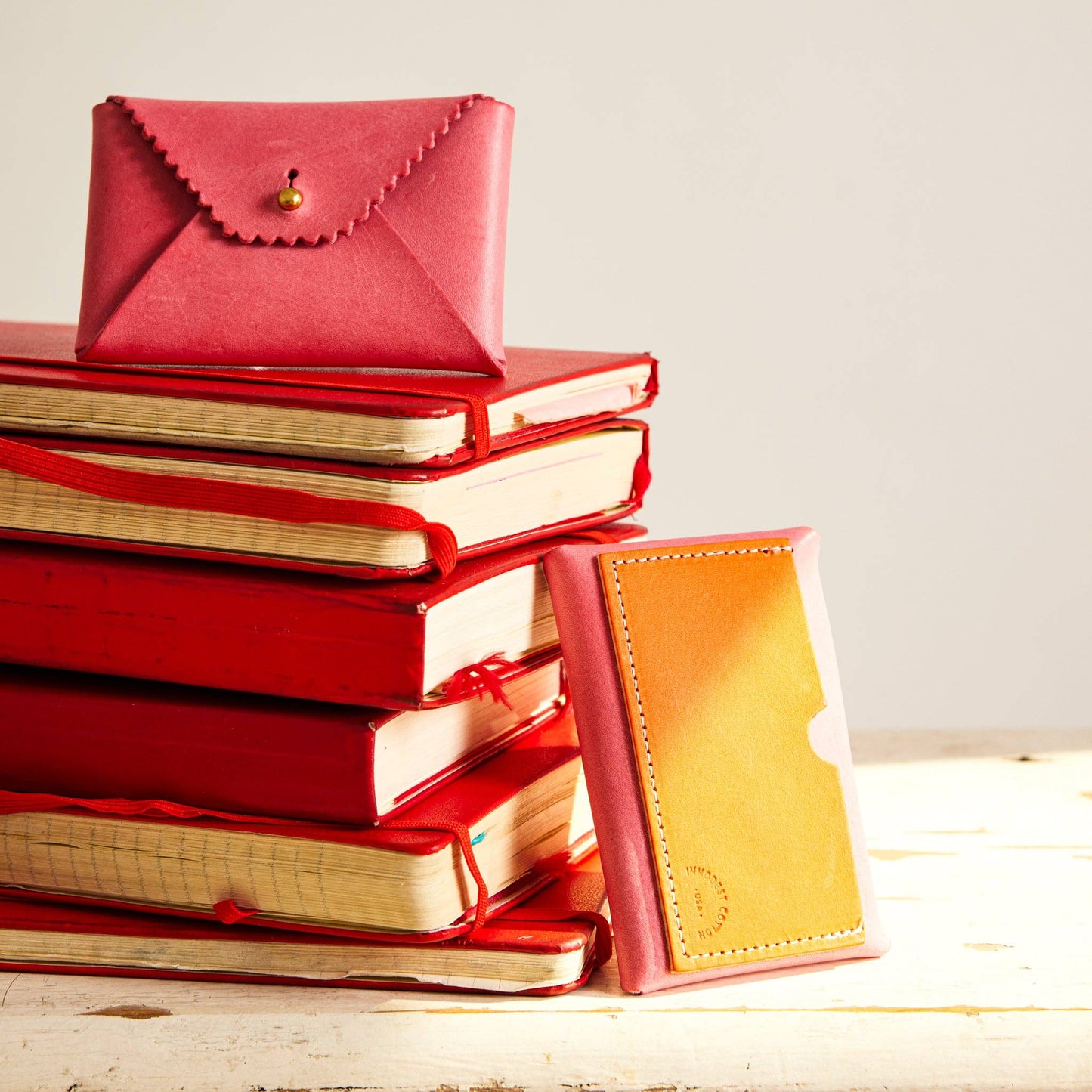 Scallop Wallet | Carnation + Orange