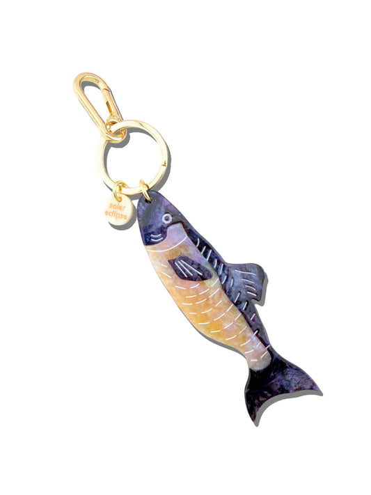 Hand-painted Wild Sardine Bag Charm + Keychain | Eco-Friendly