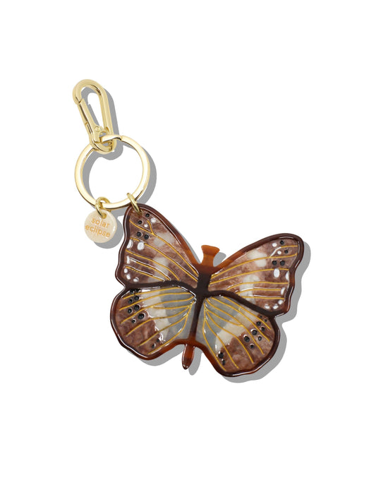 Hand-painted Boho Butterfly Bag Charm + Keychain | Eco-Friendly