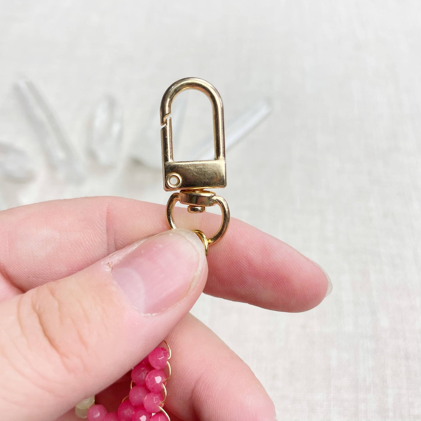 Gator// Candy Glass Beaded Alligator Charm Keychain